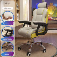 Fauteuil de Bureau Ergonomique en Cuir Personnalisé avec Repose-Pieds, Base Métallique Robuste, Pivotant, Inclinable et Basculant