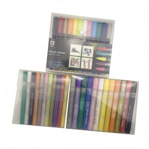 Students Graffiti Painting Art Permanent 12 Colors Custom Acrylic Paint Marker Pen Set With logo - Product Image 1