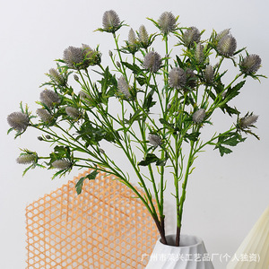 Laixing Fleurs artificielles en plastique de type Sea Holly, pour arrangements floraux, décoration de mariage, décoration intérieure et accessoires de photographie - Product Image 4