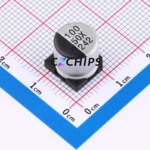 ตัวเก็บประจุอิเล็กโทรไลต์อะลูมิเนียมแบบ SMD รุ่น EXV107M050A9PAA ขนาด D10xL10.2 มม. 100uF 20% 50V 670mA-100kHz - Product Image 1