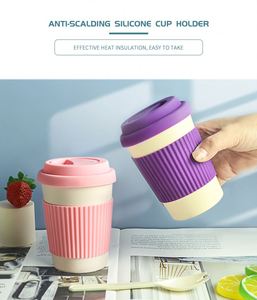 15OZ/420ml Black Coffee Mug <b>Cups</b> with Silicone Lid <b>Custom</b> logo Promotional Drinkware Tumblers Sustainable Drink <b>Cup</b> Bpa Free - Product Image 4