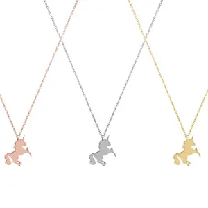 cute unicorn charm necklace tarnish free stainless steel lovely unicorn necklace jewelry no rust women girls children jewelry