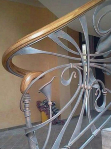 Rampe d'escalier moderne courbée en fer forgé, garde-corps décoratif en métal pour escalier en colimaçon intérieur, conception personnalisée - Product Image 3