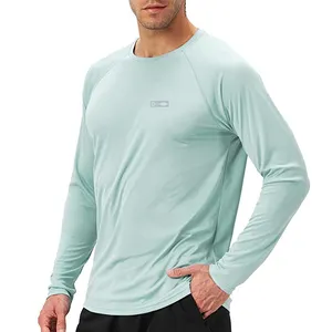 UPF 50 +-camisetas de pesca con protección solar para hombre, camisas de malla de manga larga Uv, ropa de pesca