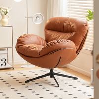 Chaise longue moderne de luxe pour chaises de chambre à coucher Chaise de loisirs pivotante de loisirs avec pouf