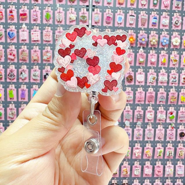 Professional Factory Customized Beautiful Glitter Medical Student Badge Clip Creative NURSE Work ID Retractable Badge Reel