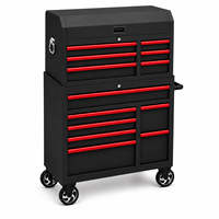 Coffre à outils métallique robuste Premium Guanpin, chariot mobile à roulettes avec poignée latérale, tiroirs verrouillables, pour mécanicien automobile