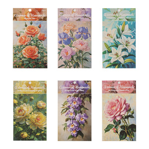 10 feuilles/paquet de papier décoratif, série Flower Town Corner, matériaux de collage floral gaufré pour carnets - Product Image 5