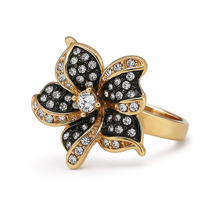 Anello a forma di fiore, design elegante, gioiello da donna per l'uso quotidiano - Product Image 1