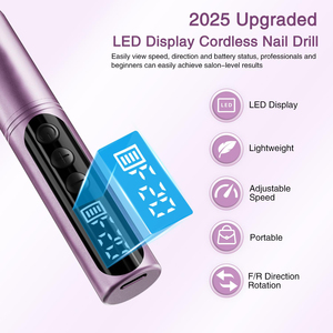 20000RPM Portable Electric Nail Drill <b>Pen</b> Rechargeable Nail Polisher Nail File for Home Use Salon Acrylic Gel Polish Removal - Product Image 5