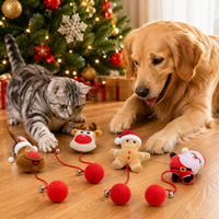 Jouet de Noël pour chat avec pompon en peluche, clochette et jouet interactif suspendu pour chaton – Amusement des fêtes