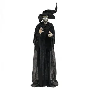 Decorate Halloween Halloween Haunters Life Size 5ft Animated Standing Wicked Witch Prop Decoration - Flashing White