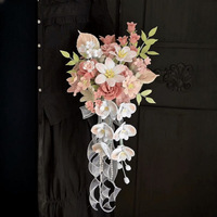 Kit de bouquet de mariée en cascade à faire soi-même pour l'enregistrement de mariage, matériaux faits à la main pour les demoiselles d'honneur ou les amis, bouquets de mariage