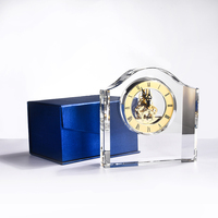 Support de Table gravé au Laser, horloge en cristal, cadeaux Souvenir