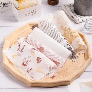 Aierflorist 18*18cm yağlı kağıt barbekü ped kağıt soutray tepsi hamburger sandviç piknik tepsisi kağıt