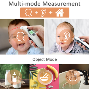 Thermomètre frontal/auriculaire infrarouge double mode pour usage domestique avec alerte de <span class=keywords><strong>fièvre</strong></span> codée par couleur, alimenté électriquement - Product Image 4