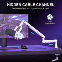 Microphone USB Fifine TAM8 avec bras articulé réglable, durable, à profil bas, pour jeux et streaming, avec éclairage RGB