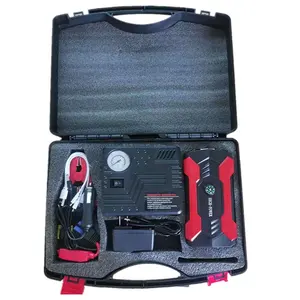 Carregador para iniciante de carro, venda direta de fábrica, lcd, dual usb, 12v, 12000 mah, jump starter e compressor de pneu