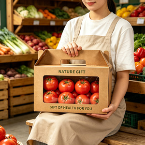 Boîte en papier pour fruits et légumes, très vendue, avec logo personnalisé, impression numérique, pliable, boîte en papier pour <span class=keywords><strong>tomates</strong></span>, boîte en papier pour <span class=keywords><strong>tomates</strong></span> biodégradable - Product Image 2