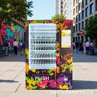 Distributeur automatique combiné à écran tactile, acceptant les pièces de monnaie, avec système de levage par tige poussoir, pour boîtes mystères à température normale, vente en gros