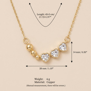 Collier avec pendentif cœur en or, en acier inoxydable, résistant à la corrosion, imperméable, tendance sur <span class=keywords><strong>TikTok</strong></span>, de la marque Fanhua Jewelry - Product Image 6