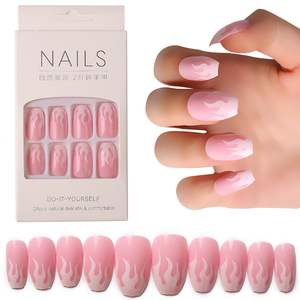 <span class=keywords><strong>Autocollants</strong></span> pour <span class=keywords><strong>faux</strong></span> <span class=keywords><strong>ongles</strong></span> rose de haute qualité, Design bon marché, jolis vêtements simples pour femmes - Product Image 1