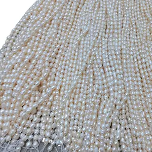 Perles d'eau douce baroques en forme de riz naturel, vente en gros, 3-11mm