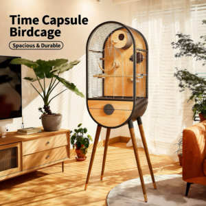 Casa de Pássaros Exclusiva de Madeira e Ferro, Aviário Interno Moderno e Luxuoso, Espaçoso, de Fácil Montagem, Gaiola Arquitetônica para Papagaios - Product Image 2