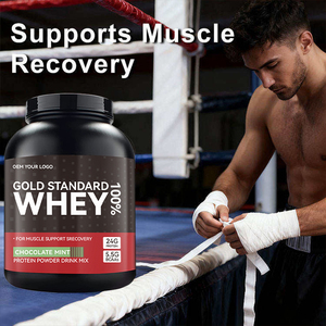 Isolat de protéines de lactosérum OEM 90% <span class=keywords><strong>Gold</strong></span> Standard 300g pour adultes, soutien musculaire et récupération sportive, GMP, Halal, sans gluten, BCAA, saveurs personnalisées - Product Image 4