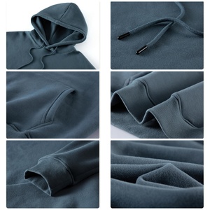 Ensemble de sweat-shirt à cordon de serrage avec poche, style décontracté surdimensionné, en coton de haute qualité, impression numérique personnalisée TKAN261D pour homme - Product Image 3