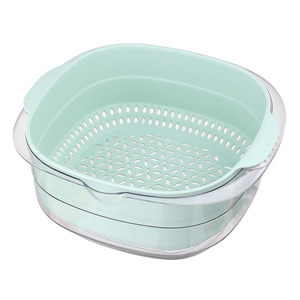 Égouttoir double couche en plastique pour fruits et légumes, support de rangement pour évier de cuisine, grande capacité, options multicolores - Product Image 4