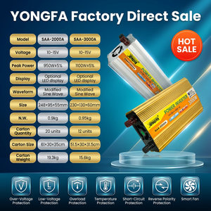 Onduleur solaire monophasé YONGFA 12V 1000W pour usage domestique, prix usine, en promotion - Product Image 2