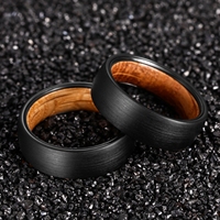 Vanzpoya — bijoux pour hommes, bagues en tungstène avec manche en bois de chêne naturel, 7mm 5.5mm
