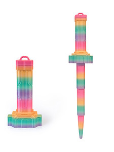 Épée télescopique miniature créative en plastique imprimée en 3D, épée à lancer, poignard, jouet de décompression, nouveauté pour l'extérieur, cadeau pour enfants - Product Image 1