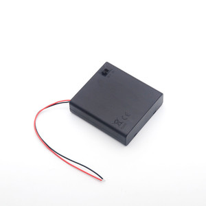 Battery <b>Case</b> For 4 X AA Batteries With <b>Switch</b> And Cover Portable With Thick Wires - Product Image 3