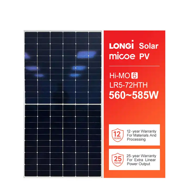Brand Longi Hi-Mo 7 Bifacial Solar Panel 560W 570W 580W 590Watt Reasonable Price N-Type Topcon Mono Pv Modules