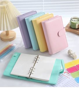 สมุดบันทึกพิมพ์ลายตามสั่ง ปกหนัง PU สีสันสดใส ทนทาน ขนาด A5 A6 พร้อมช่องใส่เงินสด ใส่การ์ดรูปภาพ  แบบ Macaron A6 - Product Image 1