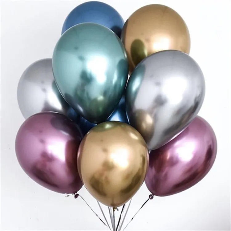 Globos cromados de látex multicolor para decoración de fiestas, 12 pulgadas