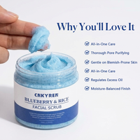 Scrub Wajah Gliserol Blueberry Pengelupasan Kulit Lembut Vitamin C Pemutih dan Melembapkan Pencerah Kualitas Kulit Pembersih