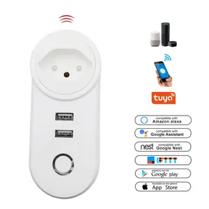 סיטונאי משולבת שוויצרית Wifi חכם תקע כפול Usb 220V Tuya APP שלט טיימר שקע חשמל