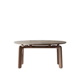 Wabi Sabi Solid Wood Oval Dining <b>Table</b> <b>Walnut</b> Color Modern Minimalist Design For Adults - Product Image 3