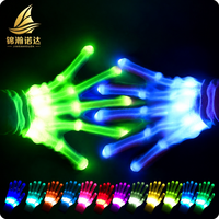 Gants lumineux LED multicolores, pointes des doigts lumineuses pour les festivals de danse, les soirées, les spectacles