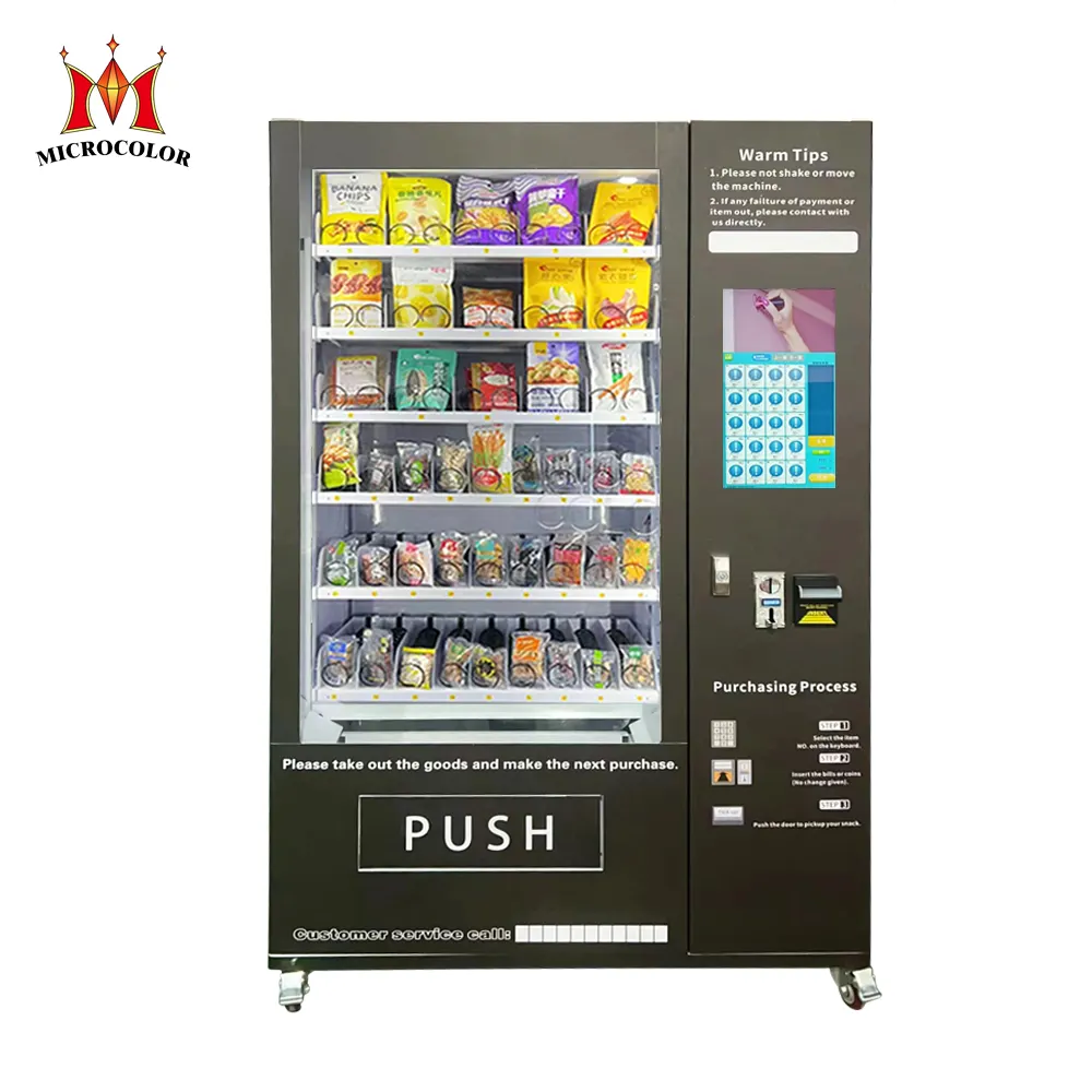 Export Europe Popular Snack Drink Automatic Combo Vending machine snack and drink hot food vending machine automatic
