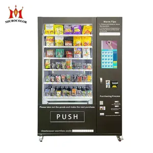 Máquina expendedora combinada automática de bebidas populares de exportación de Europa, máquina expendedora de alimentos calientes para aperitivos y bebidas automática
