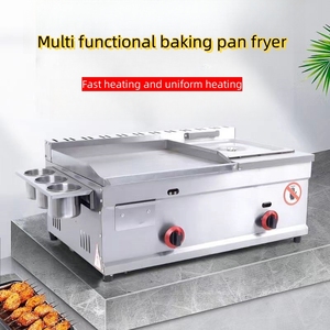 Poêle à frire en acier inoxydable Mini gril plat à gaz avec cylindre unique et <span class=keywords><strong>friteuse</strong></span> à panier unique - Product Image 4
