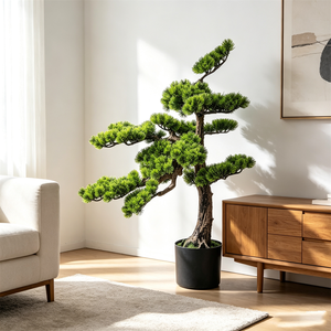 Grand arbre artificiel de pin bonsaï en pot, sur pied, pour la décoration intérieure et extérieure, idéal pour <span class=keywords><strong>les</strong></span> halls d'hôtel et <span class=keywords><strong>les</strong></span> salons. - Product Image 5