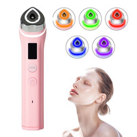 Appareil de beauté galvanique 5 couleurs pour le soin de la peau, raffermissement du visage et du cou, vibration haute fréquence, micro-courant, lifting du visage, masseur pour les yeux