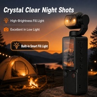 Kamera Video Digital 4K C9 Vlogging dengan Fokus Otomatis, Lensa Putar 180 Derajat, Lampu Isi, Kamera Saku Mini Genggam untuk Perekaman Video