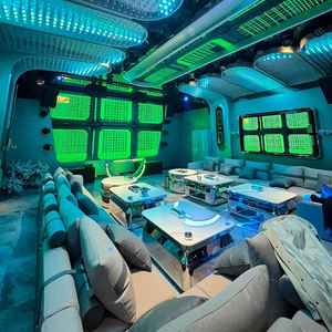 आधुनिक रात क्लब सोफा वाइप ब्लैक लाउंज नाइट क्लब बार फर्नीचर मॉड्यूलर होटल लाउंज बूथ पर बैठने वाले केटीवी बार सोफा - Product Image 2