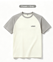 T-shirt Raglan Homme Personnalisé avec Logo, Mélange Coton, Manches Courtes, Col Rond, Couleurs Contrastées, Service OEM – Vente en Gros Usine